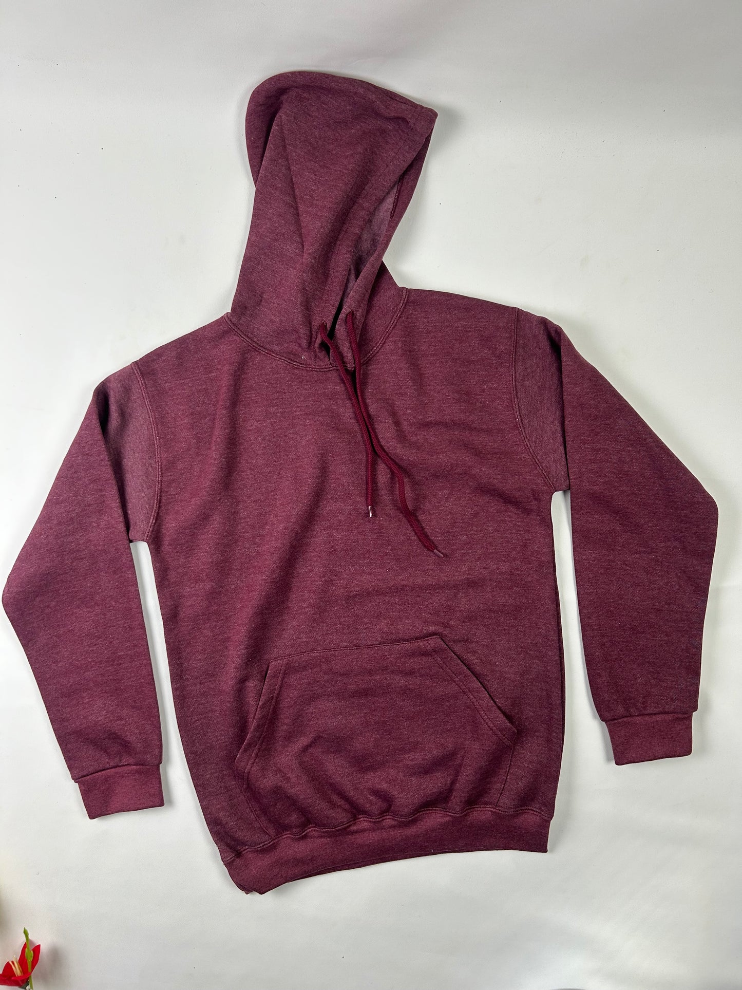 Maroon Pink Plain Pullover Unisex Hoodie MH01