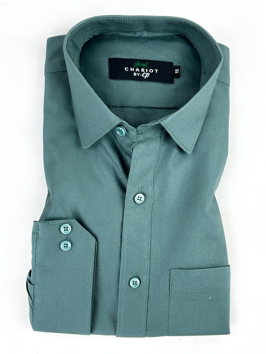 Green Formal Dress Shirt For Men MFS303