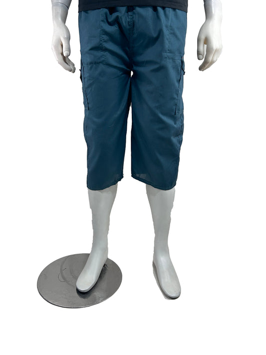 HG  Blue Cargo 3-QTR Cotton Short for Men MS99