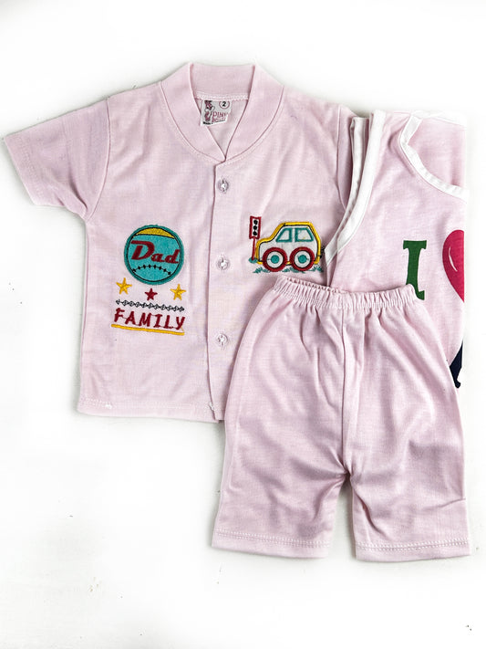 0Mth - 3Mth Pink Baby Suit For Newborns NBS542