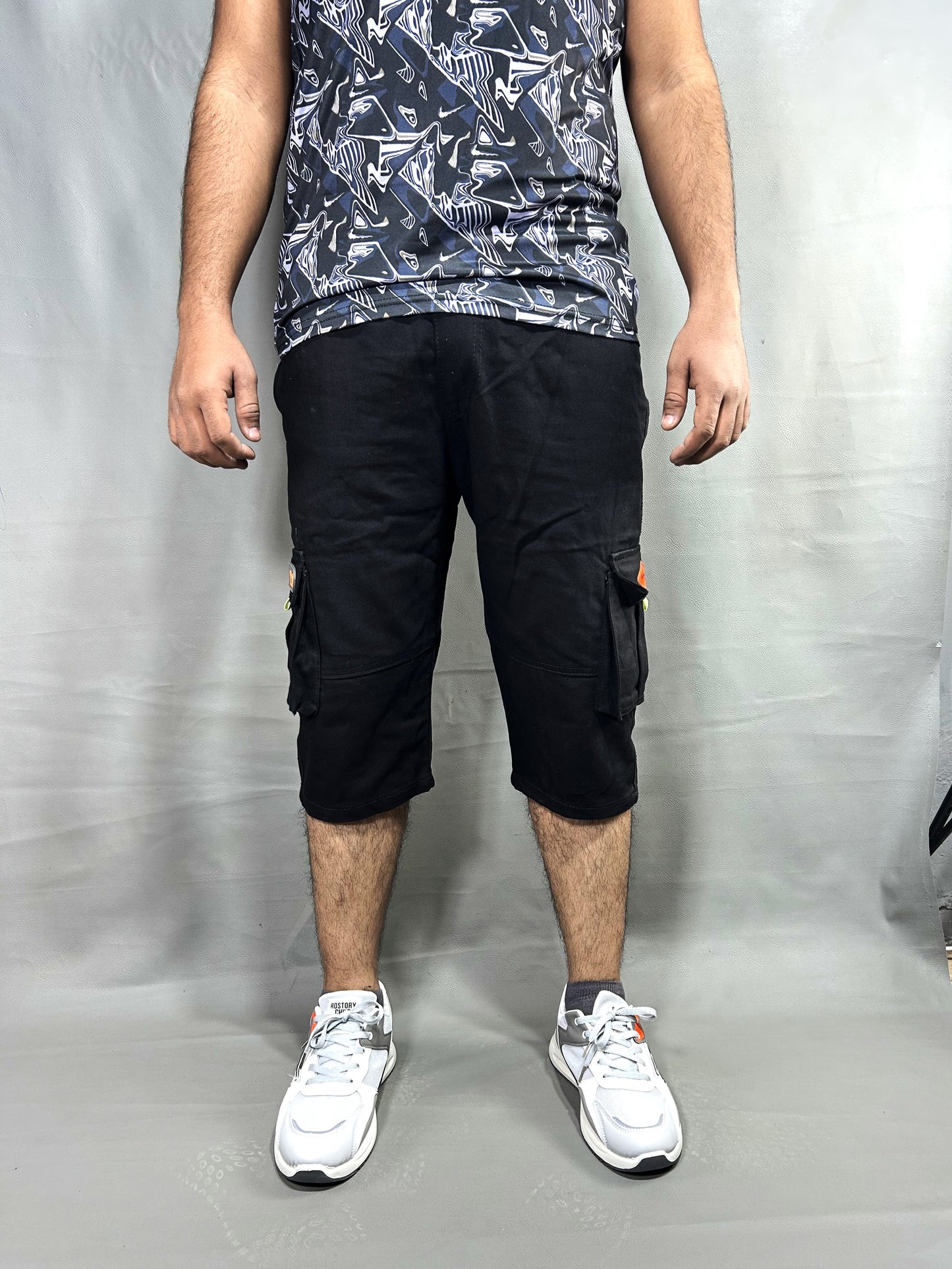 Jet Black Denim Short for Men
