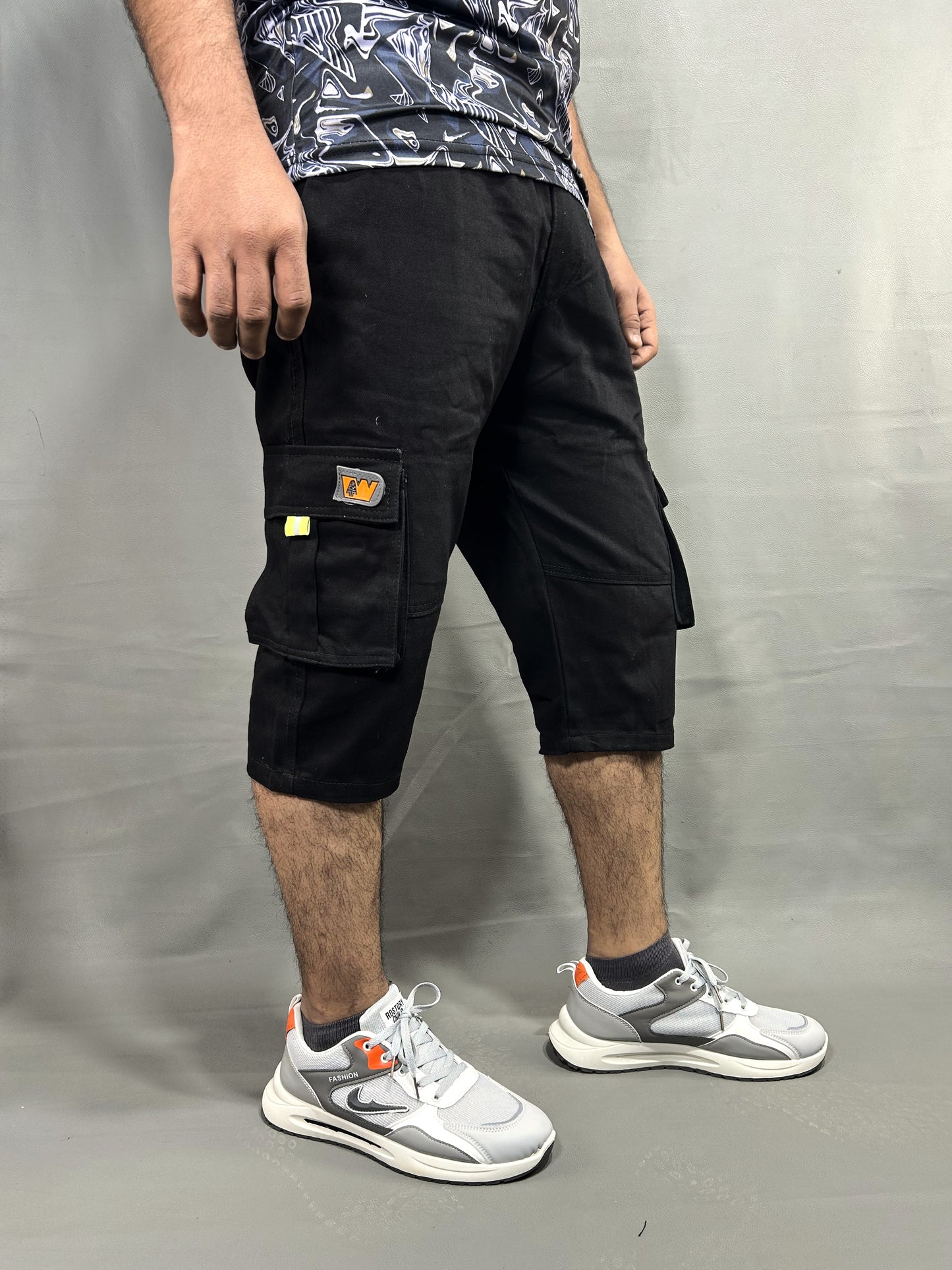 Jet Black Denim Short for Men