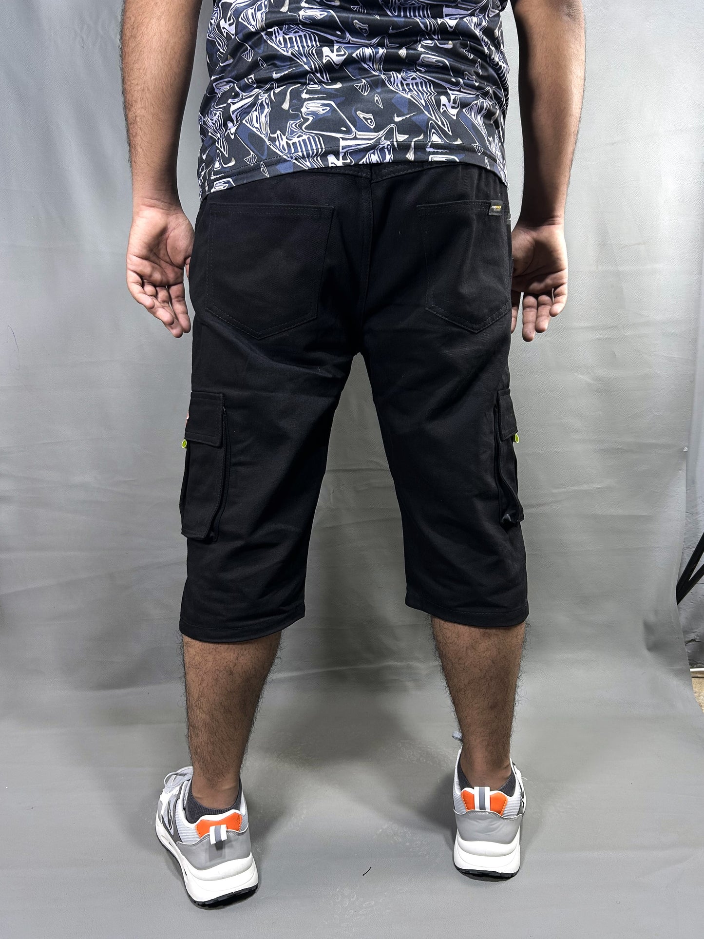 Jet Black Denim Short for Men