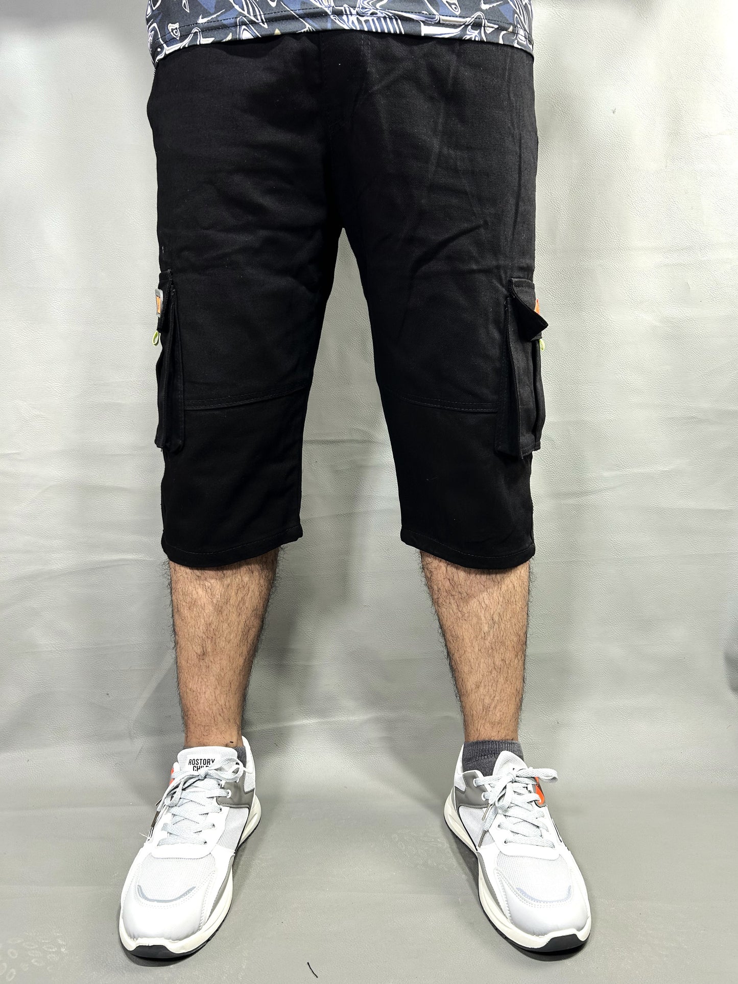 Jet Black Denim Short for Men