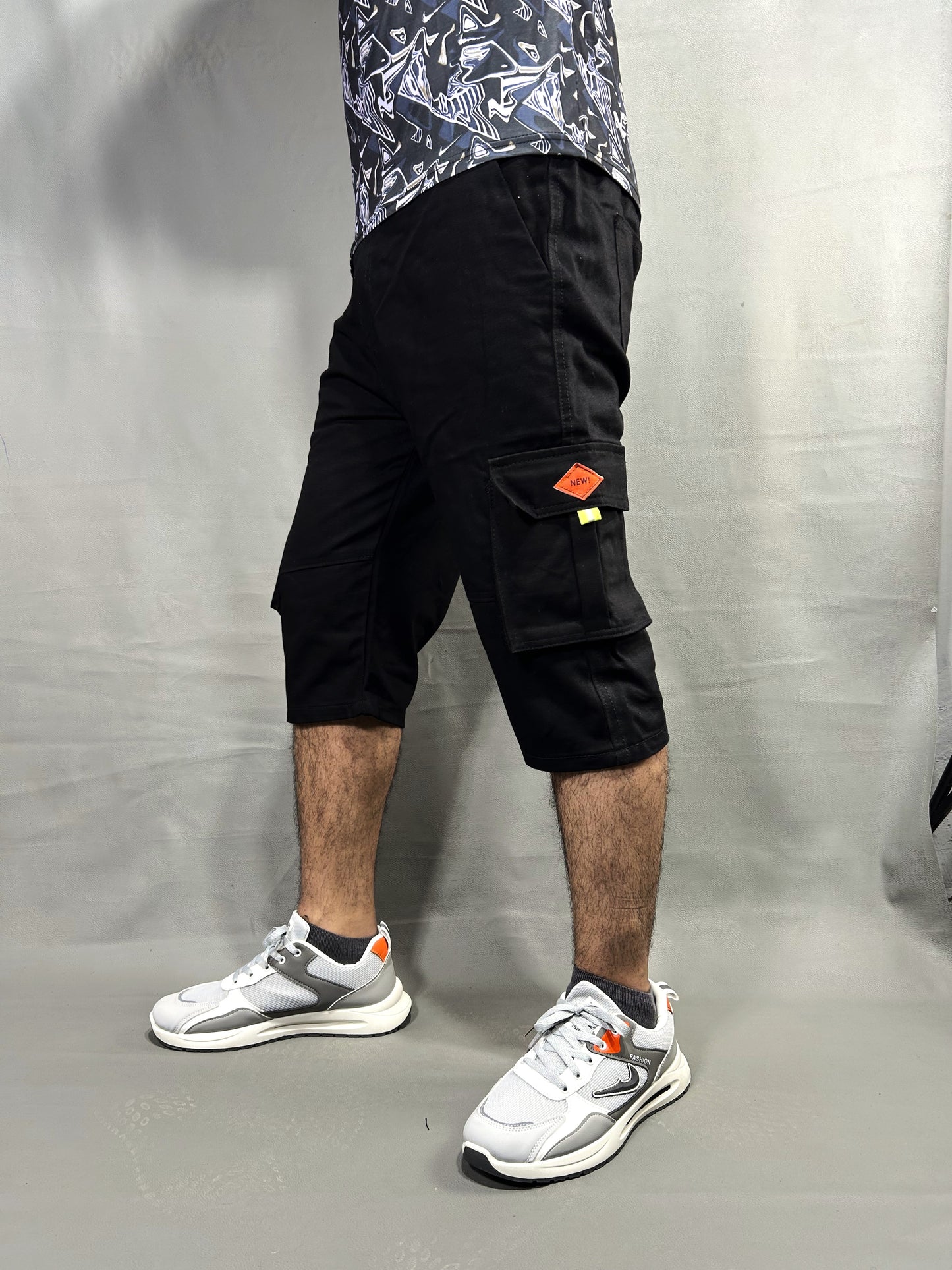 Jet Black Denim Short for Men