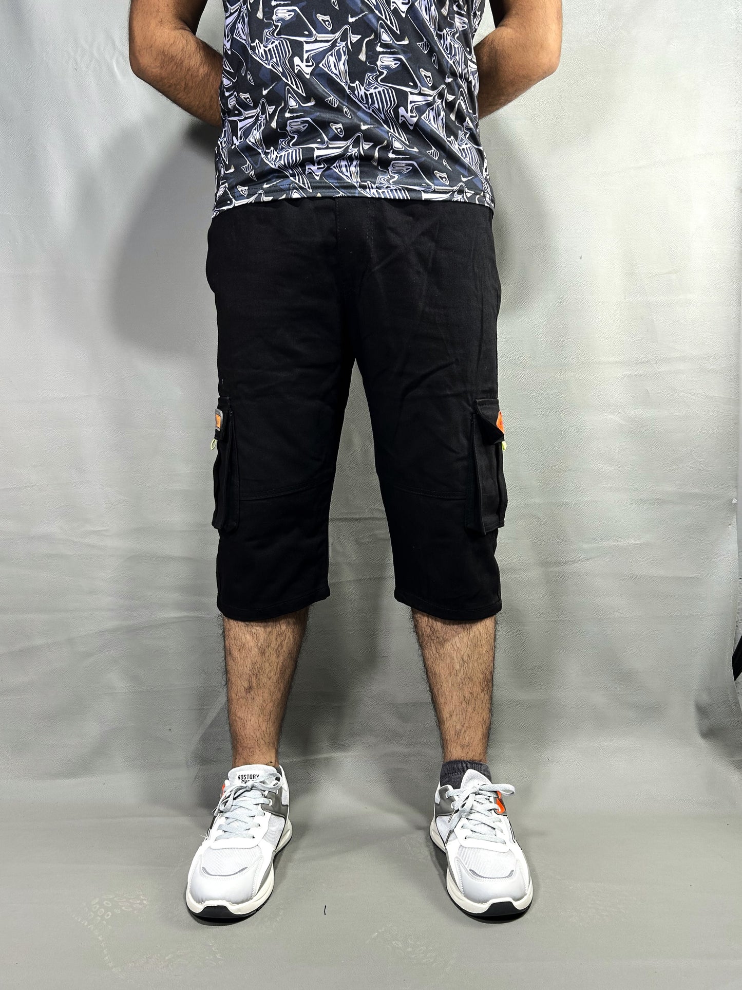 Jet Black Denim Short for Men