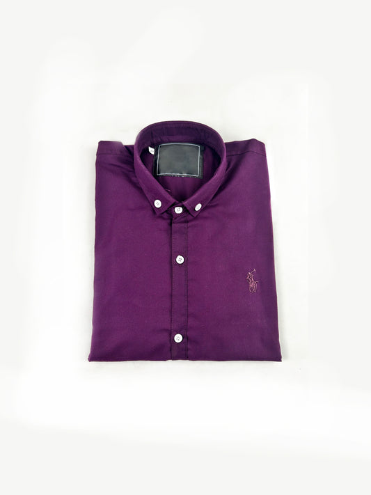 Men's Chambray Casual Shirt Purple