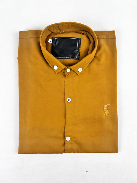 Men's Chambray Casual Shirt Mustard