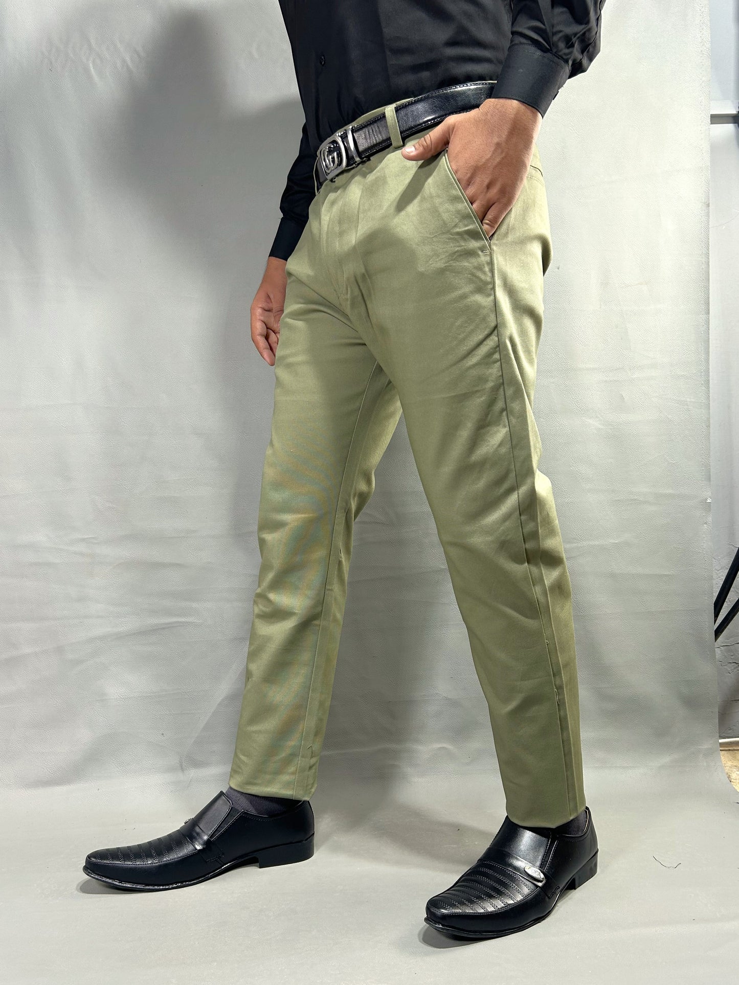 Leave Green Cotton Chino Pant For Men MCP40