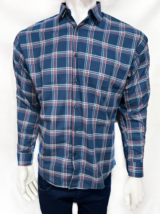 Blue Checks Casual Shirt For Men MCS70
