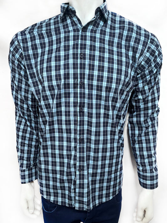 Blue Checks Casual Shirt For Men MCS67