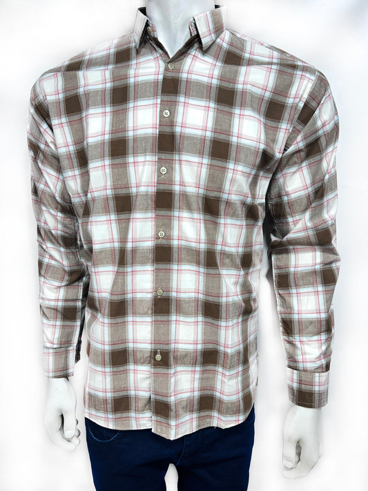White Checks Casual Shirt For Men MCS69
