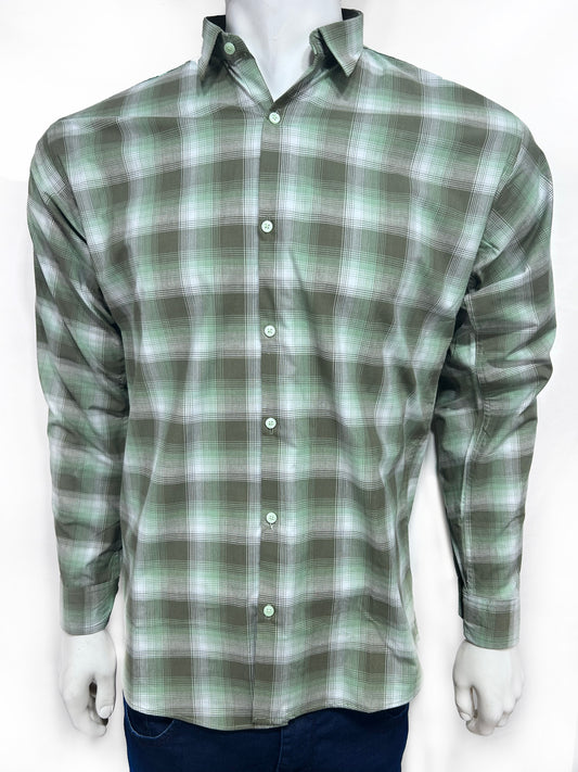 Green Checks Casual Shirt For Men MCS74