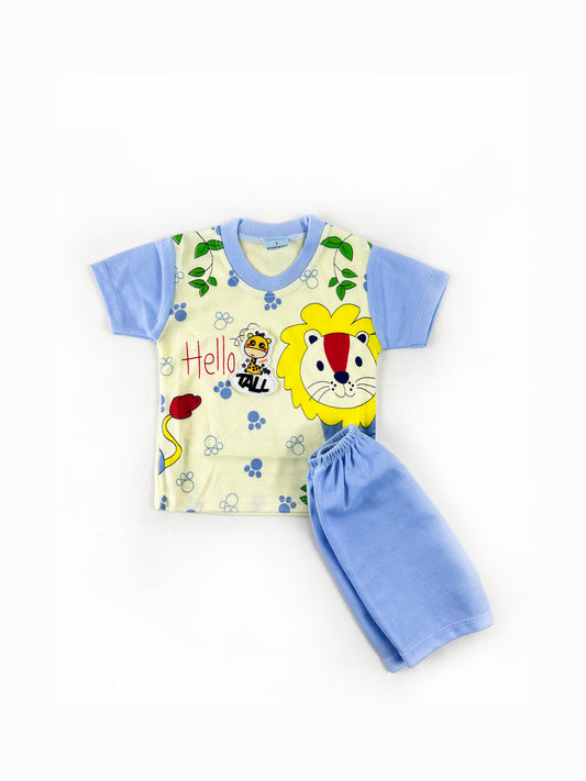 3Mth - 9Mth Hello Light Blue Baba Suit For Newborns HG NBS424