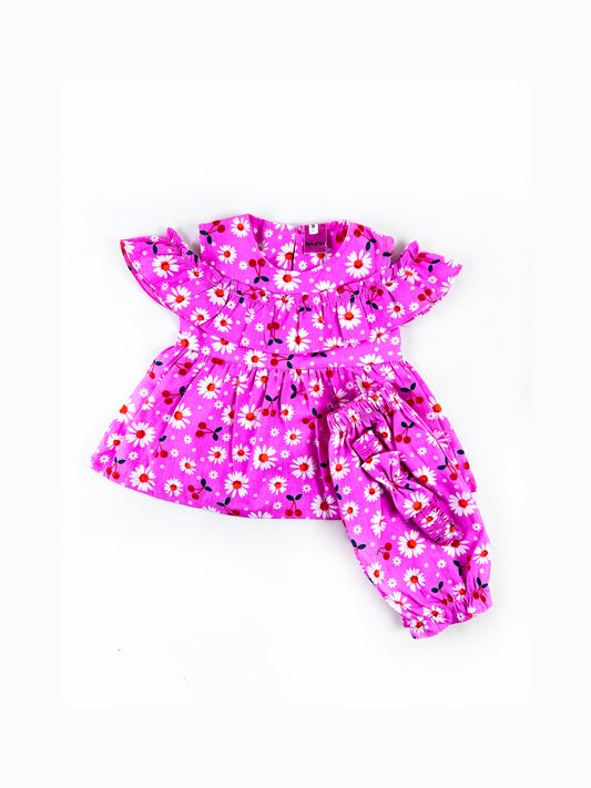 1Yr - 4Yrs Girl Cherry Blossom Bloom Pink Suit For Girls BG GS248