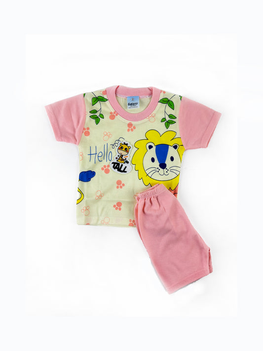 3Mth - 9Mth Hello Light Peach Baba Suit For Newborns HG NBS426