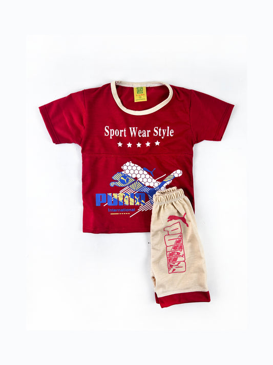 3Mth - 9Mth Puma Red Baba Suit For Newborns HG NBS428