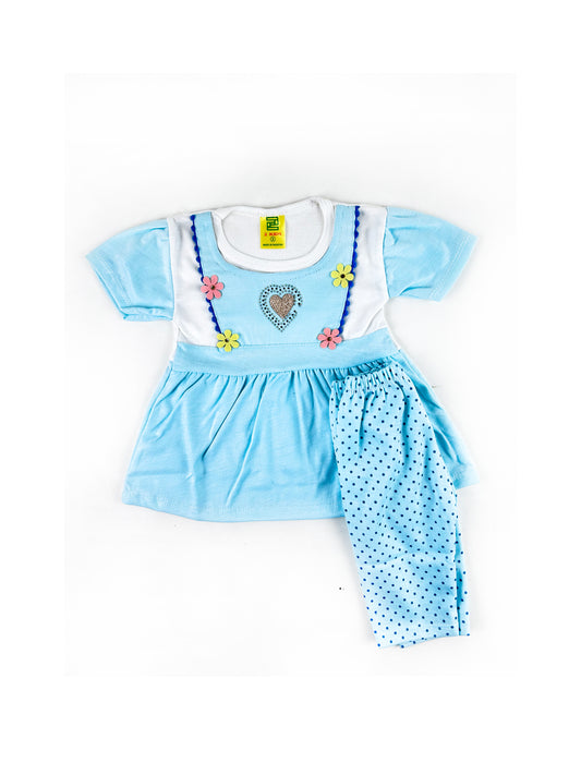 3Mth - 9Mth Heart Blue Baby Suit For Newborn NBS438