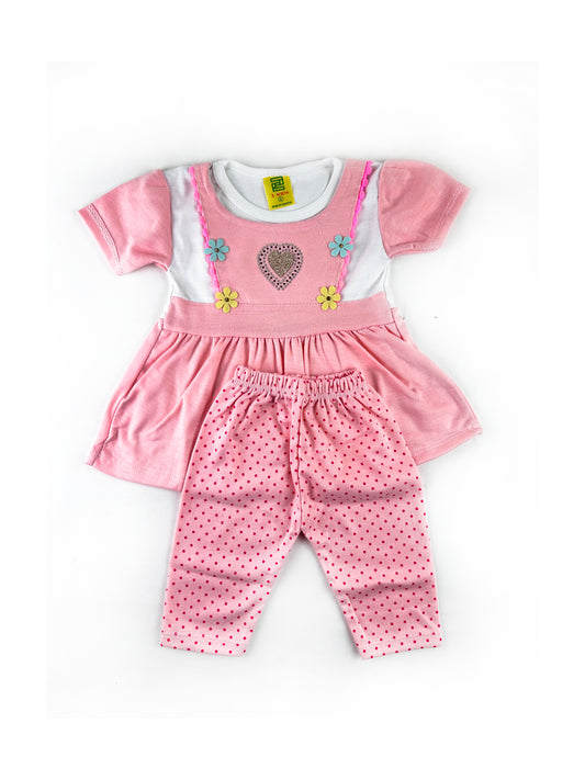 3Mth - 9Mth Heart Light Pink Baby Suit For Newborn NBS440