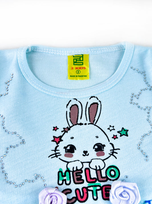 3Mth - 9Mth Hello Cute Baby Light blue  Suit For Newborn NBS441