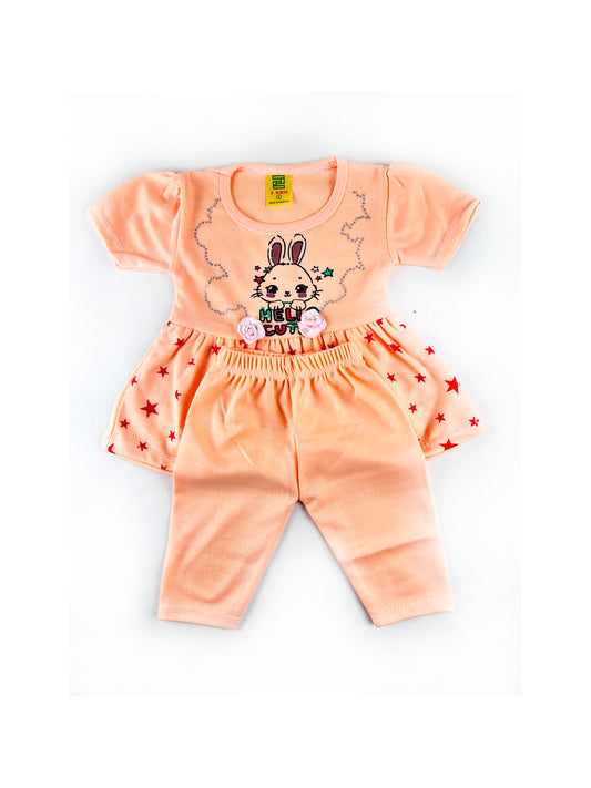 3Mth - 9Mth Hello Cute Baby Light Orange Suit For Newborn NBS441