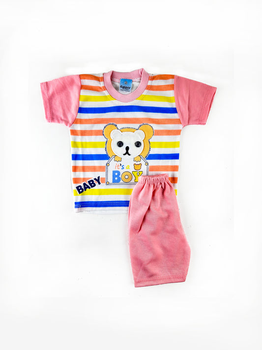 3Mth - 9Mth Boy Light Pink Baba Suit For Newborns HG NBS432