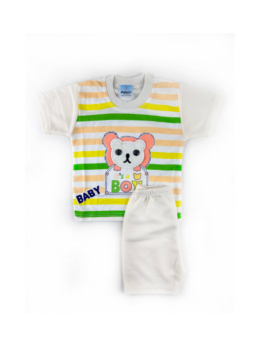 3Mth - 9Mth Boy White Baba Suit For Newborns HG NBS433