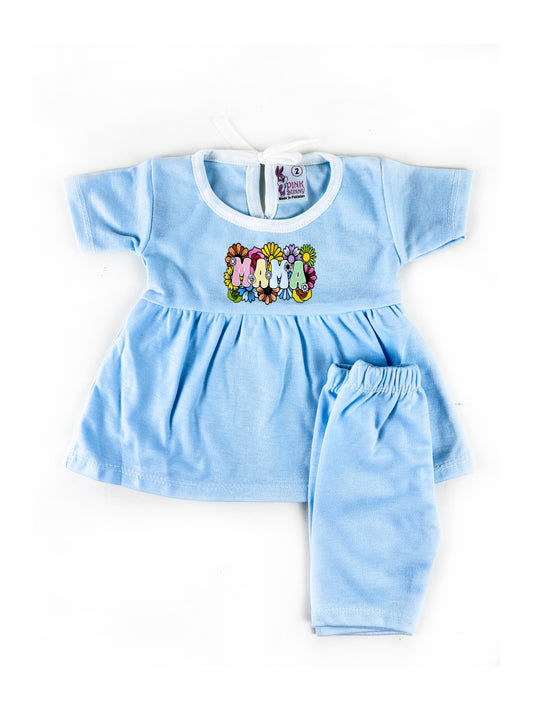 3Mth - 9Mth HG MAMA Light Blue Baby Suit For Newborn NBS445