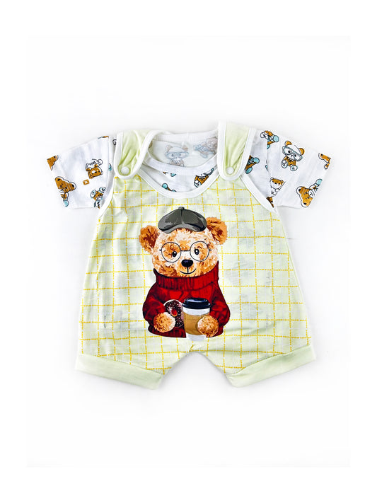 3Mth - 9Mth Teddy Cafe Yellow Romper For Newborn MG NBR75