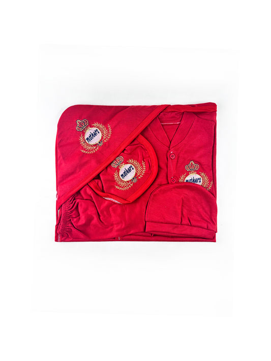0Mth - 3Mth Royal Ruby Crimson Gift Set For Newborn - 5Pc NBGS207