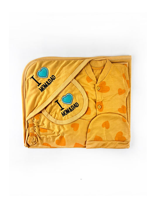 0Mth - 3Mth Soft Petals Golden Honey Gift Set For Newborn - 5Pc NBGS205
