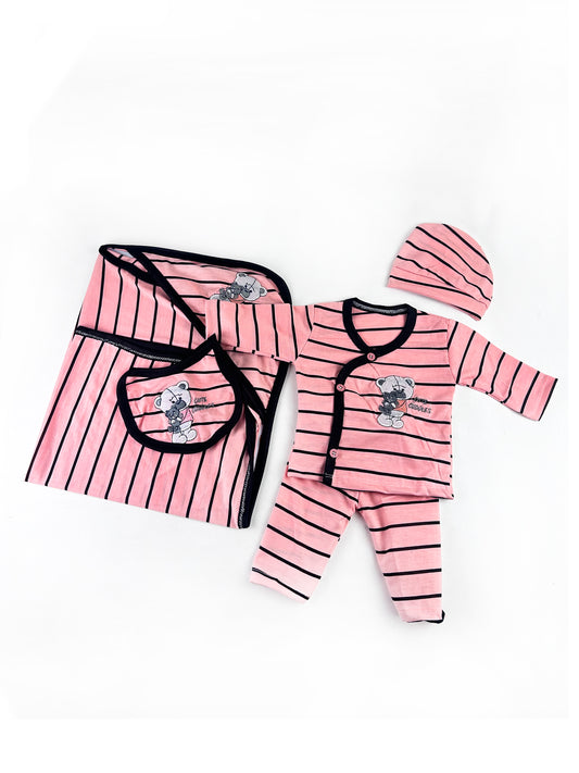 0Mth - 3Mth Cute Cuddles Pink 5Pcs Gift Set For Newborn HG NBGS196