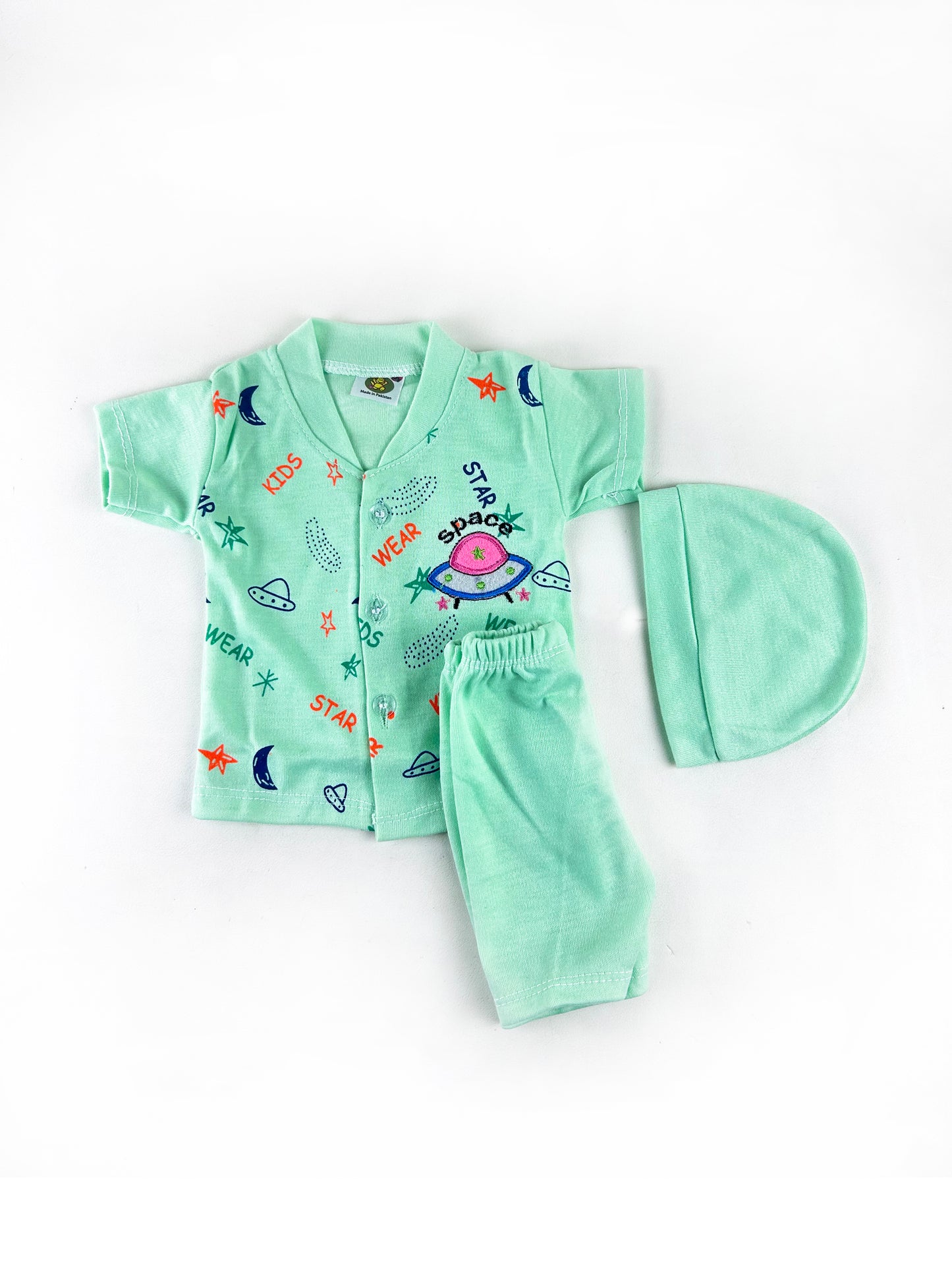 0Mth - 3Mth HG Space Star Green Suit For Newborn NBS453