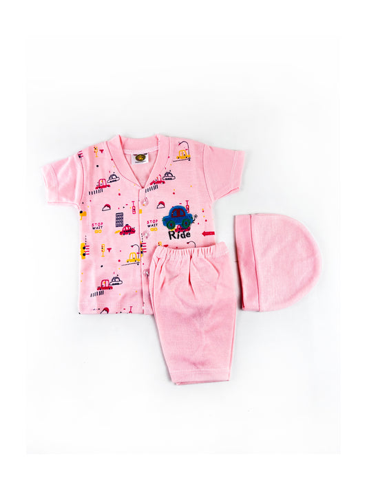 0Mth - 3Mth HG  Ride Pink Suit For Newborn NBS459