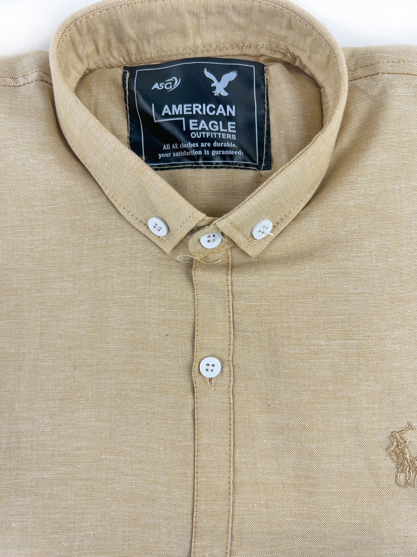 Light Fawn Chambray Casual Shirt For Men MCS82