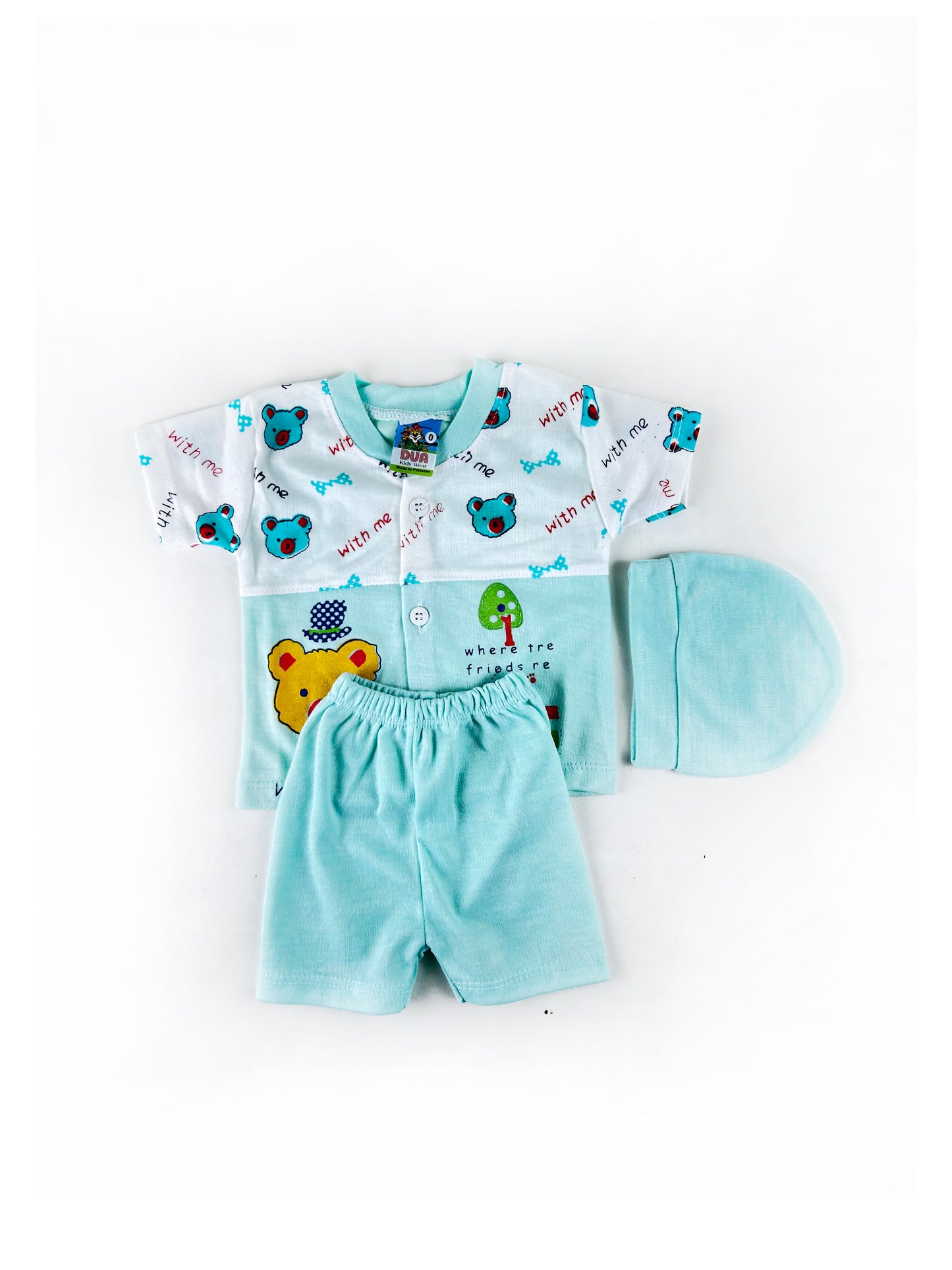 0Mth - 3Mth HG  With ME Light Green Suit For Newborn NBS460