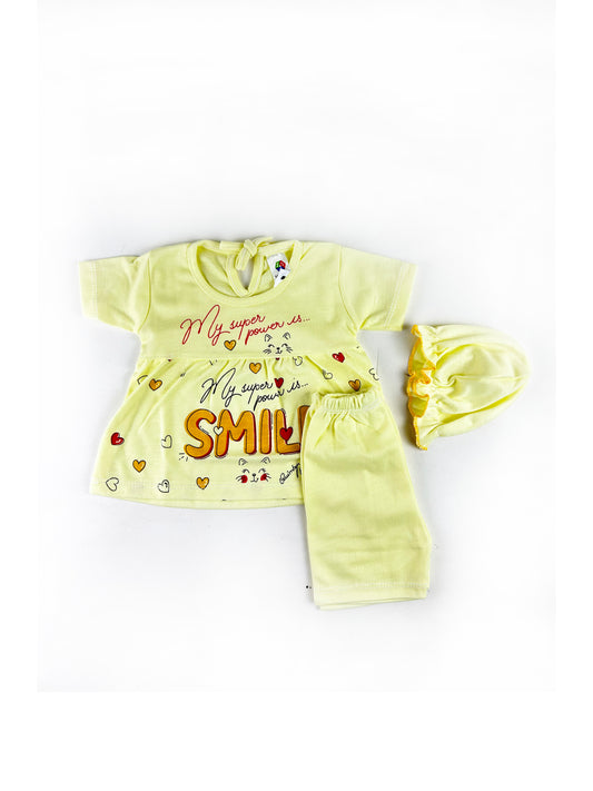 HG Newborn Baby Suit 0Mth - 3Mth Power Smile Yellow NBS464