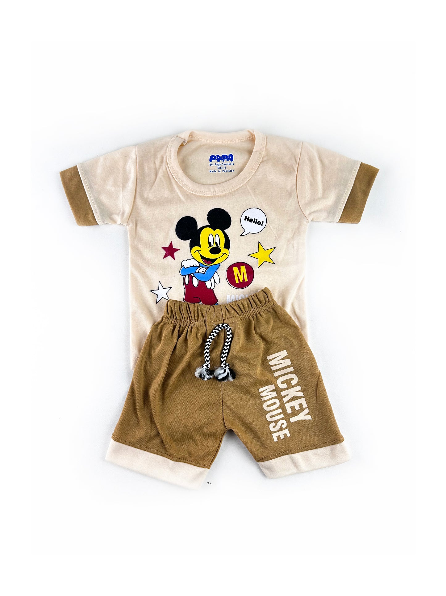 3Mth - 9Mth  Hello Mickey Light Yellow  Baba Suit For Newborn PG NBS478