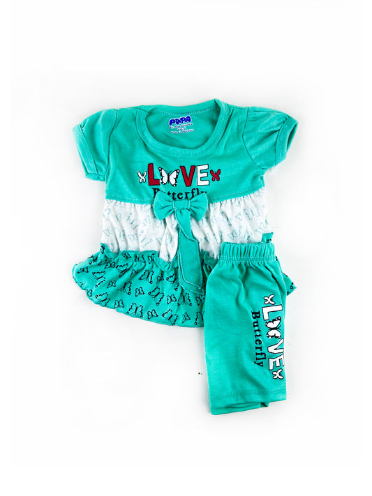 PG Newborn Baby Suit 3Mth - 9Mth Love Butterfly Sea Green  NBS483