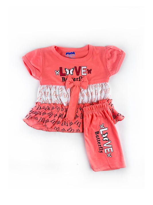 PG Newborn Baby Suit 3Mth - 9Mth Love Butterfly Peach NBS484
