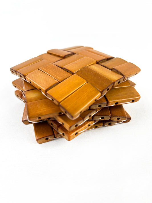Pack of 6 Wooden Style Mini Coasters