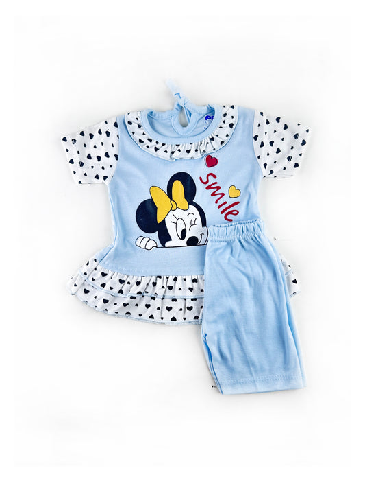 PG Newborn Baby Suit 3Mth - 9Mth Smile Minnie Light Blue NBS490