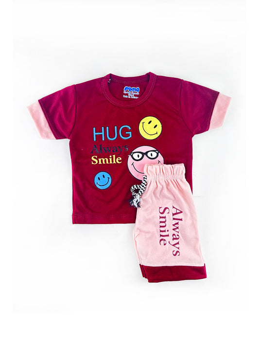 3Mth - 9Mth  Smile Red .Baba Suit For Newborn PG NBS470