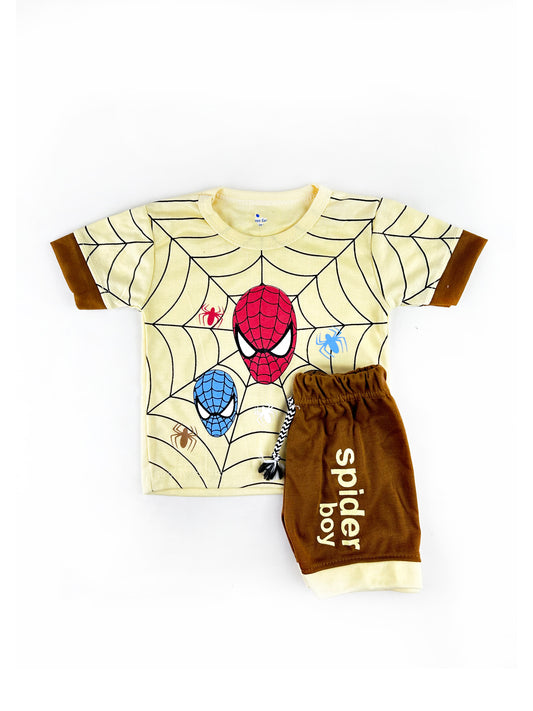 3Mth - 9Mth  Spider Boy Yellow Baba Suit For Newborn PG NBS475