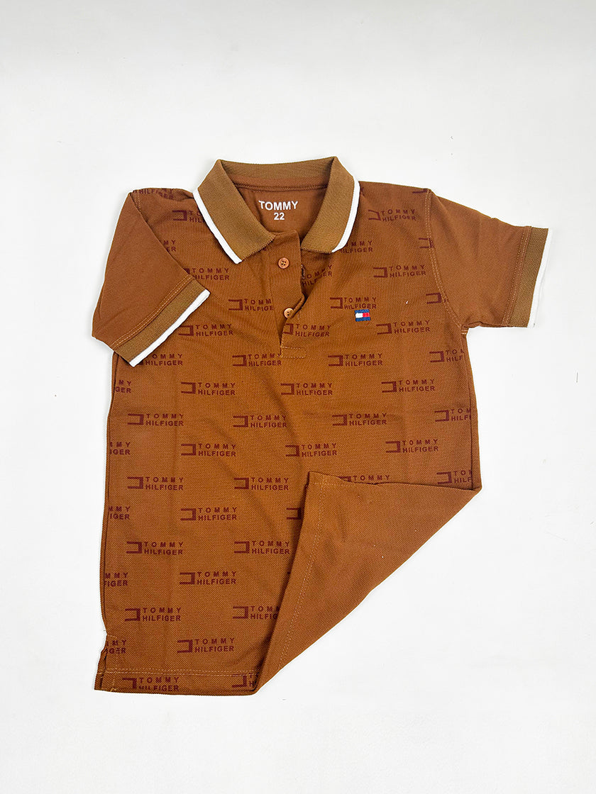 4Yrs - 8Yrs Brown Polo T-Shirt For Boys BTS68