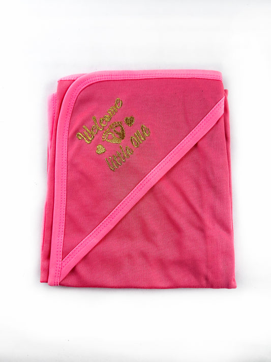 Welcome Dark Pink Wrapping Sheet For Newborn NWS43