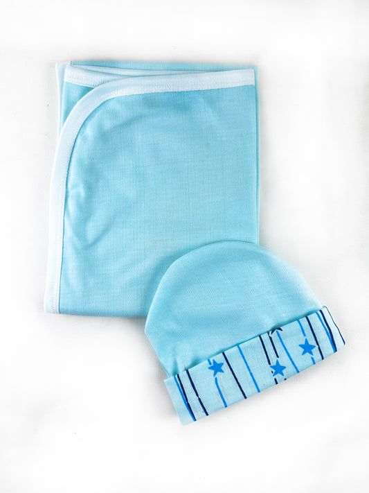 Star Light Blue Wrapping Sheet For Newborn NWS45