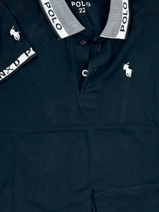 4Yrs - 8Yrs Black Polo T-Shirt For Boys BTS72