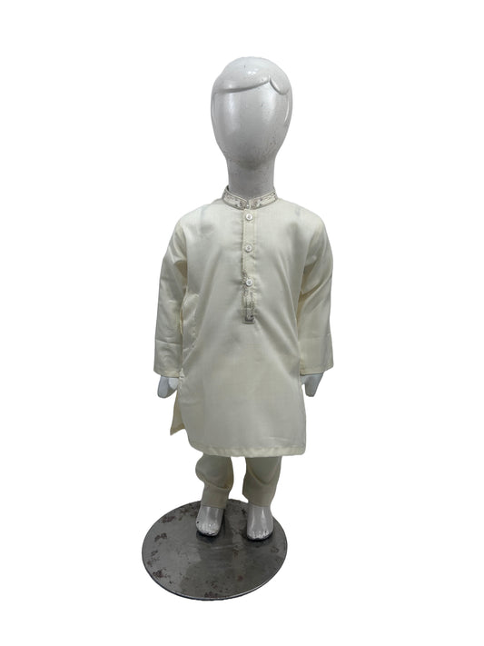 2Yrs - 14Yrs AB Cream Boys Kameez Shalwar BKS136