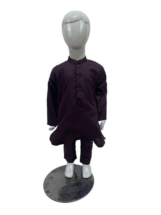 2Yrs - 14Yrs AB Dark Purple Boys Kameez Shalwar BKS141